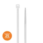 Amarra plastica 7.6 x 550 mm blanca Kualox KX-PP014 (25 por paquete)