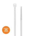 Amarra plastica 4.8 x 400 mm blanca Kualox KX-PP017 (25 por paquete)