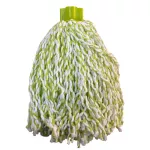 Mecha para palo piso de microfibra tipo trenza bicolor blanco / verde Trapo Loco