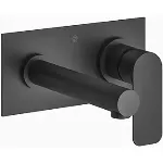 Griferia para lavatorio de pared monomando negro mate Coty Franz Viegener Z206/D9.0-NG