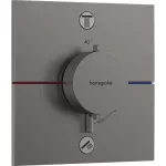 Mezclador para ducha termostatico 2 funciones cromo negro cepillado ShowerSelect Comfort E Hansgrohe 15572340