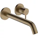 Griferia para lavatorio de pared caño de 225 mm bronce cepillado Tecturis S Hansgrohe 73351140 (NO incluye cuerpo interno)