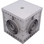 Caja de registro plastica 200 x 200 mm pop con tapa lisa gris Cetinkaya CP202023