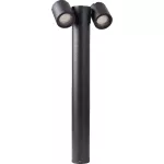 Lampara para exterior mini poste 2 luces GU10 12W 100-240V IP54 (550 x 90 x 205 mm) negra Lebreles II Tecnolite 100H433MVN