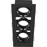 Lampara empotrada rectangular 3 luces GX5.3 / GU10 21W 100-240V (53 x 100 x 261 mm) negra Alicante II Tecnolite 180YD4003MVN