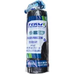 Bolsa plastica para basura 24” x 29” grande con cinto (material reciclado) negra (20 por rollo)