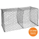 Caja gavion en malla (2.4 mm) 1 x 1 x 1 metro (largo x ancho x alto) 8 x 10