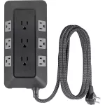 Regleta 9 tomas con protector de voltaje 2480J cable de 2.43 metros negro General Electric 73774-RF1