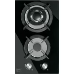 Cocina de gas empotrable 2 quemadores con vidrio negro Foset PAE-302GV / 46249