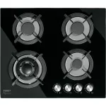 Cocina de gas empotrable 4 quemadores (60 cm) con vidrio negro Foset PAE-604GV / 48408