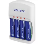 Cargador de pilas AA / AAA / 9V de Ni-MH / Ni-Cd Volteck CA-RE-9 / 46045 (incluye 4 pilas AA)