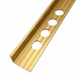 Perfil transicion de aluminio oro mate 2.5 x 12.5 mm x 2.5 metros Prime D79-MG