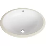 Lavatorio de submontar ovalado 475 x 390 x 195 mm con rebosadero blanco Prime 6228