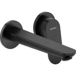 Griferia para lavatorio de pared caño de 220 mm sin vaciador negro mate Wave Duravit WA1070004046 (no incluye cuerpo)