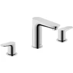 Griferia para lavatorio de 8" alto 176 mm con vaciador push open con rebalse cromo Wave Duravit WA1060005010