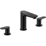 Griferia para lavatorio de 8" mm alto 176 mm con vaciador push open con rebalse negro mate Wave Duravit WA1060005046