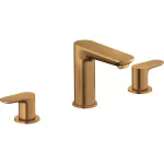 Griferia para lavatorio de 8" mm alto 176 mm con vaciador push open con rebalse bronce Wave Duravit WA1060005004