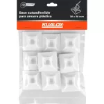 Base auto adherible para amarra plastica 5 mm (3 x 3 cm) blanca Kualox KX-PP019 (10 por paquete)