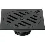 Drenaje cuadrado 150 cm (6”) metalico salida de 38 mm (1-1/4”) negro Basic Foset RS-603M / 49539