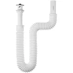 Sifon para lavatorio flexible 32 mm (1-1/4") plastico 90 cm con arillo metalico Foset CE-245 / 45318