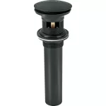 Desagüe para lavatorio 32 mm (1-1/4") push tipo hongo con rebalse negro mate Foset CE-226M / 45703