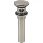 Desagüe para lavatorio 32 mm (1-1/4") push tipo hongo con rebalse satinado Foset CE-226N / 45702