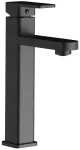 Grifería para lavatorio monomando alto negro Akashi Brucke 1020-N1A
