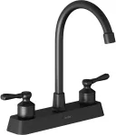 Griferia para lavatorio de 8" negro Brucke 1410NS-N