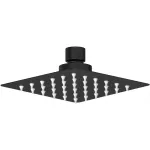 Cabeza de ducha cuadrada 100 mm (4”) negro Brucke 510.01-NI