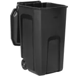 Basurero plastico para exterior con ruedas 170 litros (45 galones) negro Roughneck Rubbermaid 2054166
