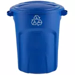 Basurero plastico para exterior 121 litros (32 galones) reciclaje azul Roughneck Rubbermaid 2149499
