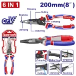 Alicate para electricista 8” de punta larga multiusos (6 en 1) Emtop EPLRMFL0851