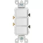 Interruptor triple 15A 120-277V UL blanco Decor Költz (certificacion E310558)