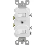 Interruptor doble 3 vias 15A 120V UL tipo palanca blanco Költz (certificacion E310558)