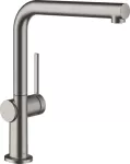 Griferia para fregadero monomando alto 270 cromo negro cepillado Talis M54 Hansgrohe 72840340