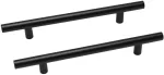 Tiradera cilindrica 128 mm negra Self-Build Hardware (2 por paquete)