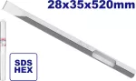 Cincel plano Hex 1-1/8” x 20" (28 x 520 mm) Emtop EHCS083502