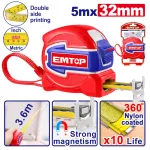 Cinta metrica metalica 5 metros (32 mm) con hoja de nylon Emtop EMTP80532
