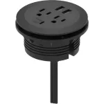Regleta de empotrar en mueble 12A 125V con salida USB tipo A y C 5V negro Eagle 1136-BK