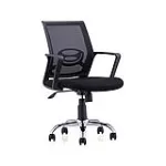 Silla de oficina negra con malla DC-123N